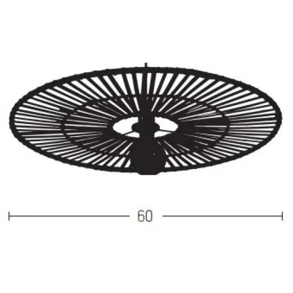 Ekologiczna sufitowa lampa 19252 bambusowa okrągła czarny