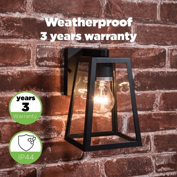 Elewacyjna LAMPA ogrodowa FIA 5290903012 Lutec ścienna OPRAWA zewnętrzna metalowa IP44 czarna