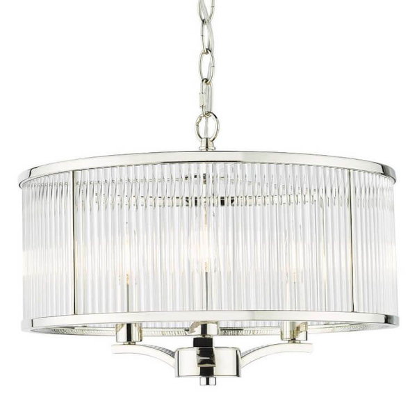 Szklana lampa wisząca Evelyn EVE0338 do jadalni srebrny przezroczysty