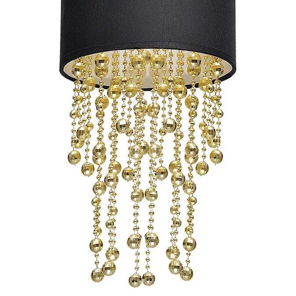 Glamour LAMPA wisząca ALMERIA MLP6439 Milagro okrągła OPRAWA materiałowy ZWIS kryształki crystals czarne