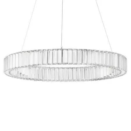 Okrągła lampa wisząca BAUTA LE42915 do sypialni LED 40W srebrna