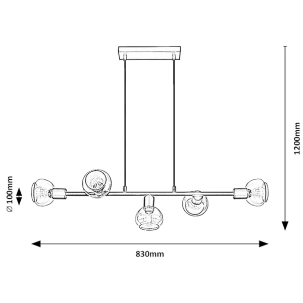 Wisząca lampa loftowa Sullivan 3297 zwis do jadalni nad stół czarna