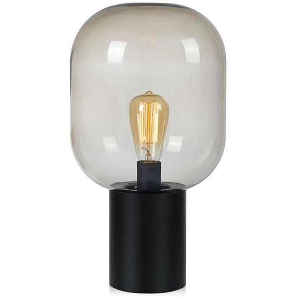 Stojąca LAMPA industrialna BROOKLYN 107481 Markslojd szklana LAMPKA stołowa loftowa na biurko czarna przydymiona