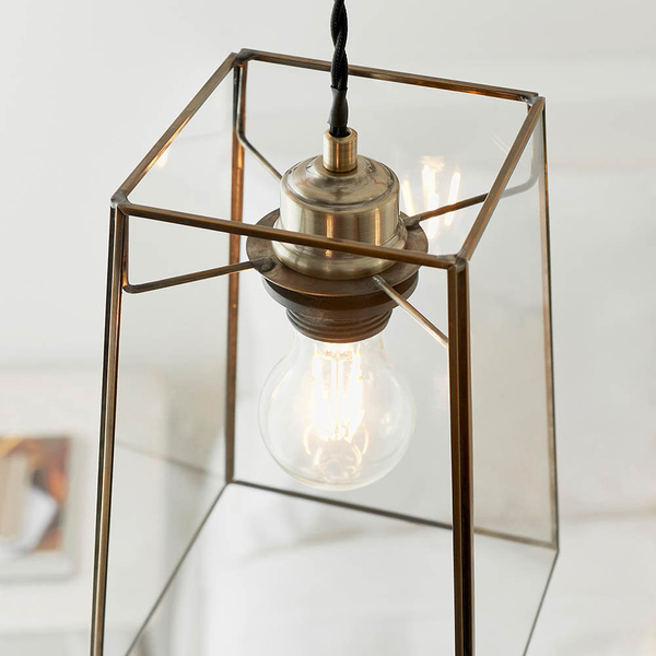 Klosz do lampy wiszącej Beaumont 60892 szklana przezroczysty mosiądz