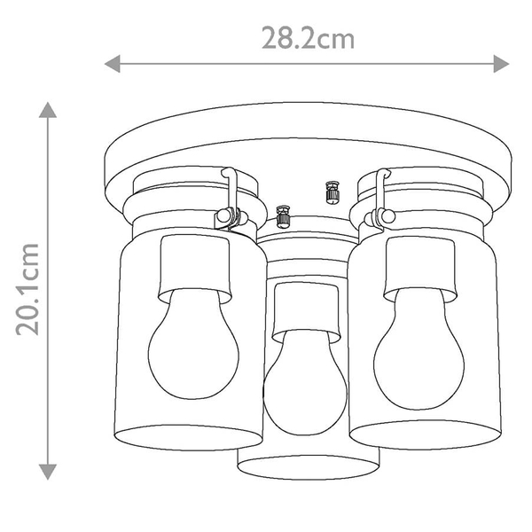 Przysufitowa lampa pokojowa Brinley KL-BRINLEY-F-OZ Kichler przezroczysta brązowa