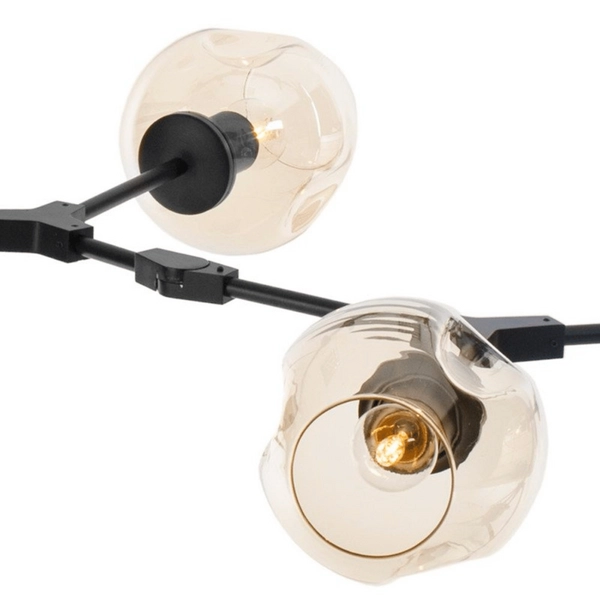 Lampa wisząca Modern orchid ST-1232-6 BLACK AMBER Step balls bursztynowa czarna