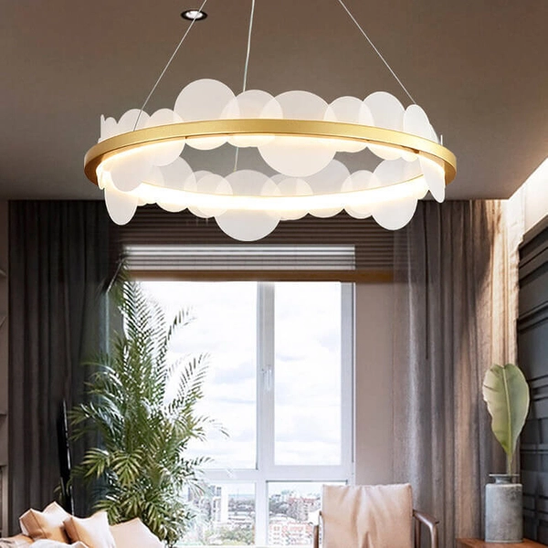 Wisząca lampa nad wyspę Nube CGNUBE-1 Copel LED 75W 3000-6000K ring mosiądz biała