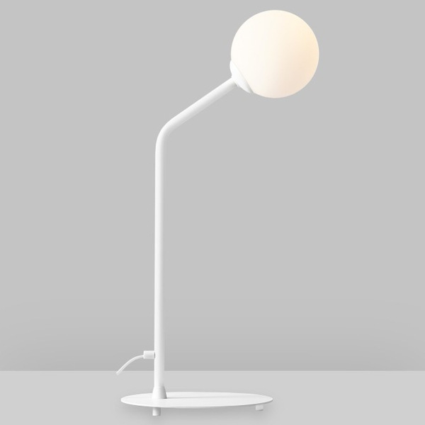 Lampa biurkowa skandynawska PURE 1064B Aldex szklana kula biała