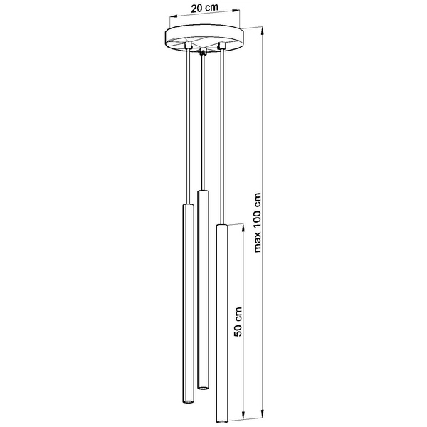 LAMPA wisząca SL.0471 metalowa OPRAWA kaskada ZWIS tuby czarne