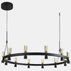 Modernistyczna LAMPA wisząca ALMELO PND-83812-24 Italux metalowa OPRAWA okrągła ZWIS LED 50,4W 3000K tuby czarne przezroczy