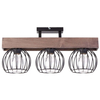 Plafon LAMPA sufitowa MILAN 31573 Sigma industrialna OPRAWA metalowe klatki drewno brązowe
