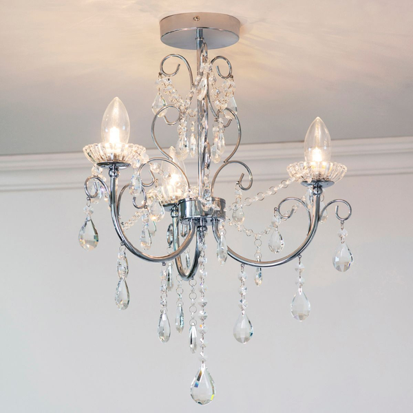 Żyrandol glamour kryształ Tabitha 61251 Endon łazienkowy IP44 chrom