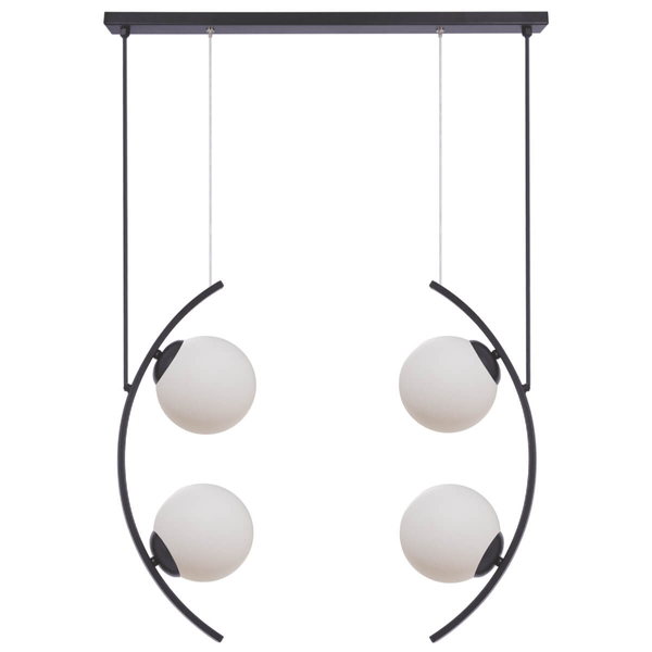 Wisząca lampa do salonu Helix 5016  Zumaline kulista biała czarna
