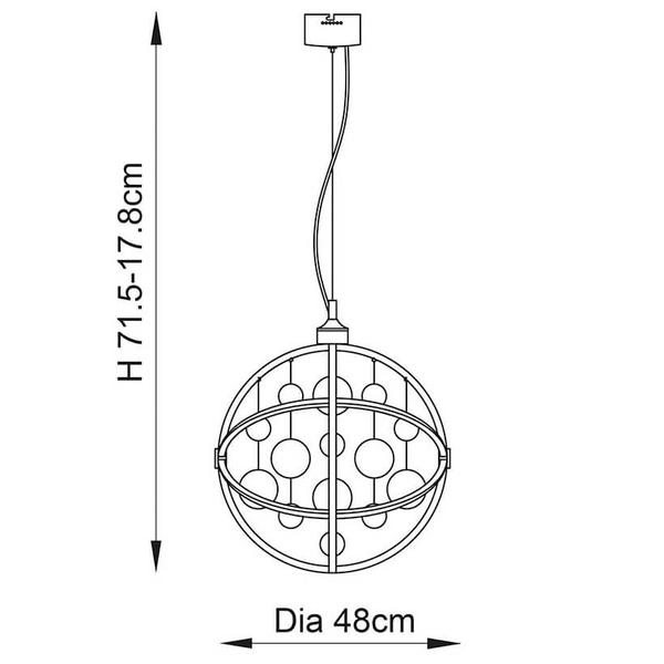 Molekułowa lampa wisząca Muni MUNI-CO LED 8,53W 3000K miedziana