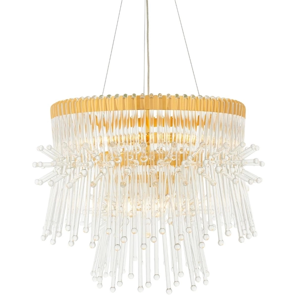 Żyrandol ażurowy szklany L&-191941 Light& hampton złoty