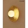 Ryflowany ścienny kinkiet SOUL złoty biały MSE1501100574 1xG9 talerz