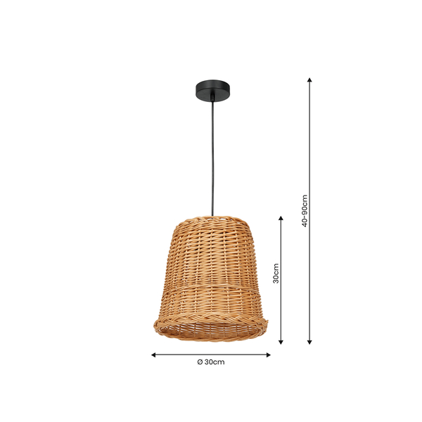 Wiklinowa lampa wisząca Vimini boho do jadalni ekologiczna