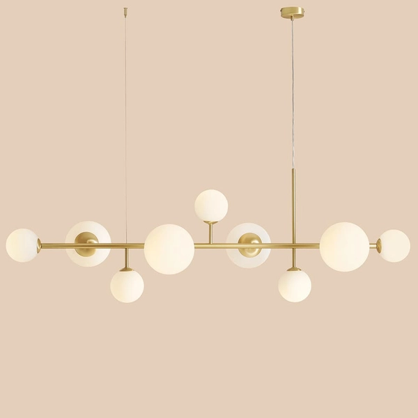 Podwieszana salonowa lampa Dione 1092N40 Aldex balls nad stół złota