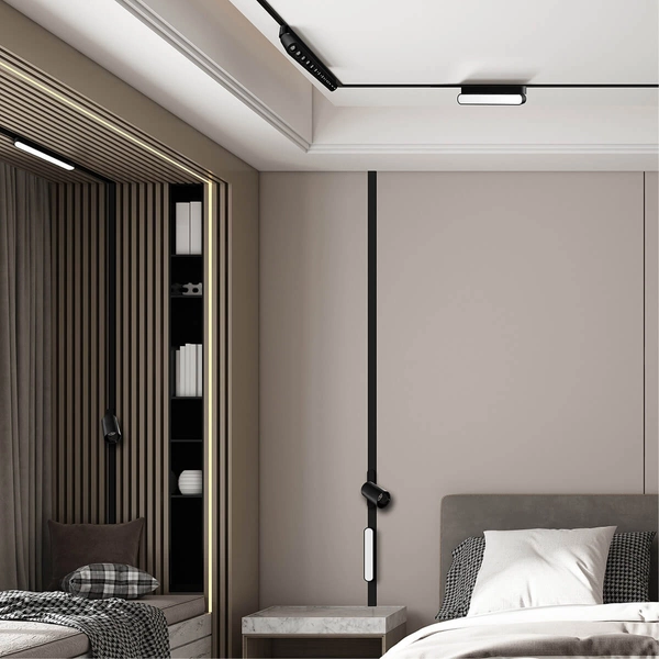 Podtynkowy łącznik-L Magnetic LP-656-MAG SLIM L RS kąt BK czarny