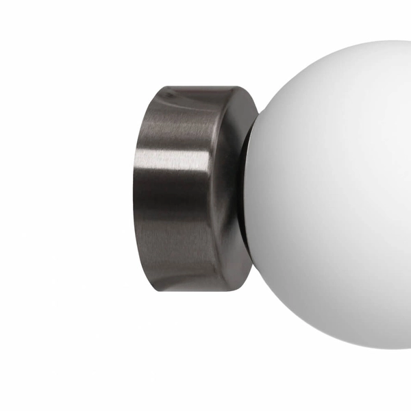 Kinkiet okrągły ścienny MIJA 21085120 Kaspa kula szklana biała tytan