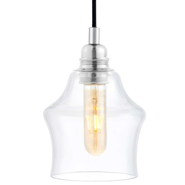 Lofrowa LAMPA wisząca LONGIS 10526509 Kaspa szklana OPRAWA skandynawski ZWIS kaskada chrom przezroczysta czarna