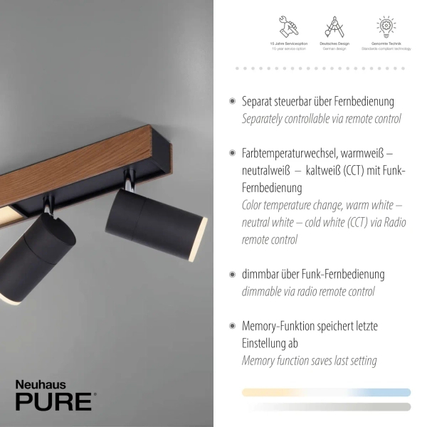 Sufitowa lampa PURE-LINES brązowa antracyt 6121-79 5xLED 25W CCT tuby
