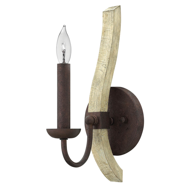 Rustykalna lampa ścienna Middlefield HK-MIDDLEFIELD1 drewniana rdzawa