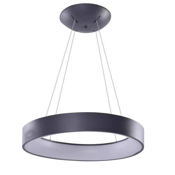 Okrągła lampa wisząca Solvent LED 120W z pilotem szara