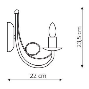 Pałacowa LAMPA ścienna PERŁA LP-020/1W white Light Prestige metalowa OPRAWA świecznikowy kinkiet biały