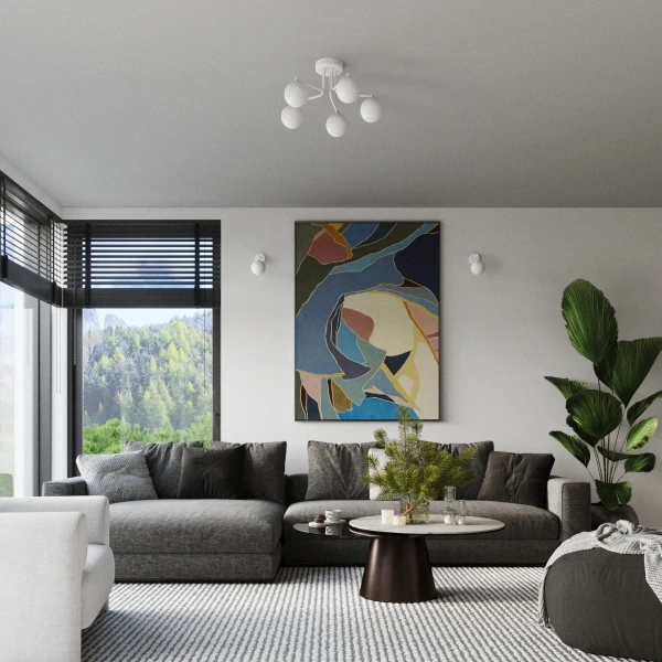 Żyrandol do sypialni ASTRAL SL.1660 okrągły szklany biały