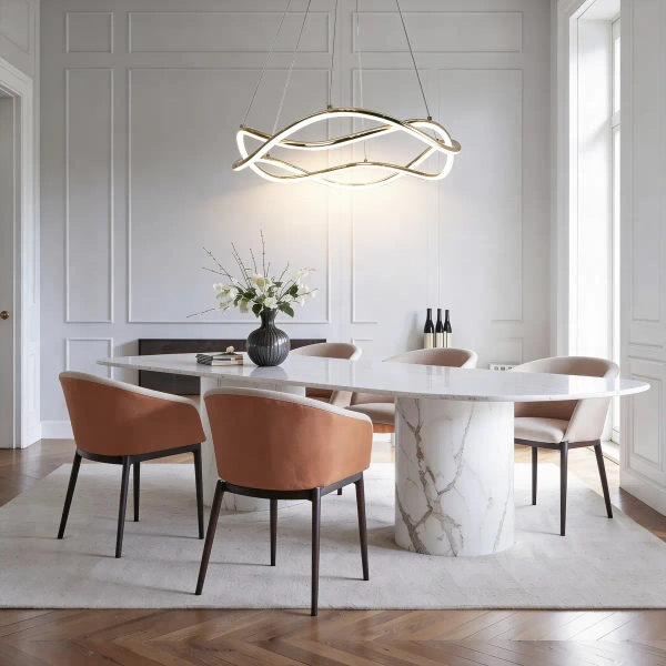 Salonowa lampa wisząca Twist LP-1982/1P GD LED 50W 3000-6000K złota