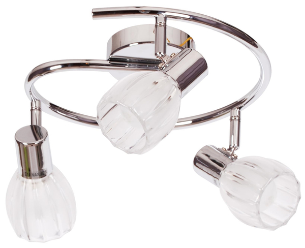 Lampa sufitowa Embo K-8001/3G z regulowanymi kloszami chrom