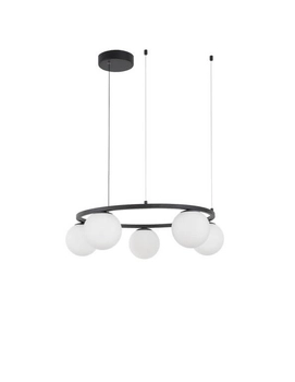 Loftowa lampa wisząca Ubeda LED 35W 3200K pierścień z kulami czarny biały