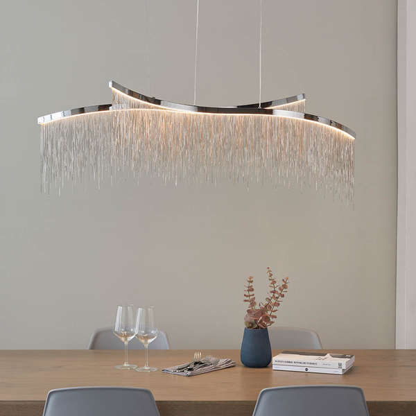 Wisząca lampa nad stół Orphelia 97219 Endon LED 31,2W 3000K wodospad chrom