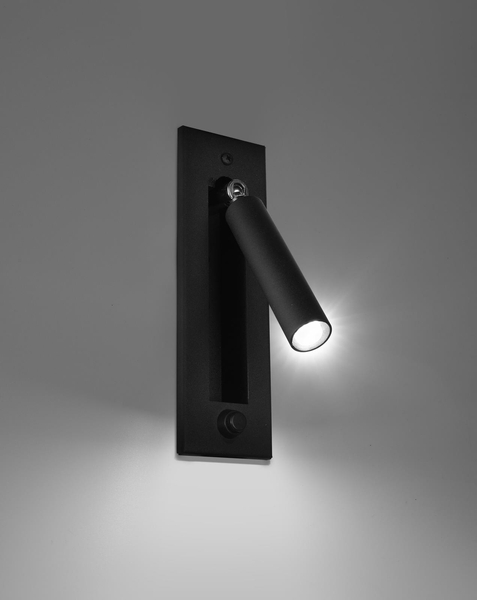 Kinkiet LAMPA ścienna SL.0956 metalowa OPRAWA regulowana tuba czarna