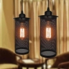 Wisząca lampa Midnight Abigali-ZAE27 Abigali siatka tuba czarna