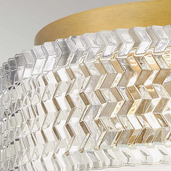 Okrągła lampa sufitowa Elle HK-ELLE-F-S-HB do salonu kryształowa mosiądz