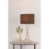 Stołowa lampa do salonu Oporto OPO4175 z abażurem brązowy mosiądz