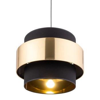 Wisząca lampa glamour tuba Calisto 4706 TK Lighting okrągła czarna złota