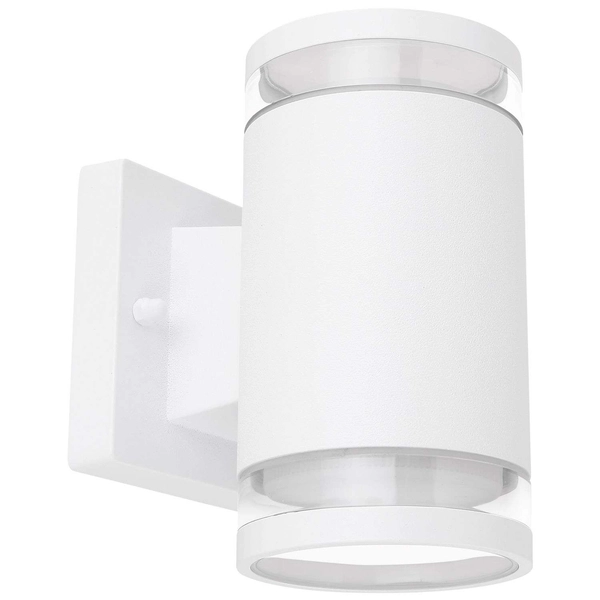 Kinkiet LAMPA zewnętrzna ALCALA 32063-2W Globo elewacyjna OPRAWA metalowa tuba ścienna outdoor IP44 biała przezroczysta