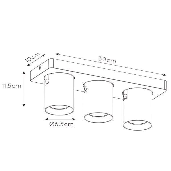 Potrójna lampa sufitowa NIGEL 09929/15/30 Lucide tubki czarny