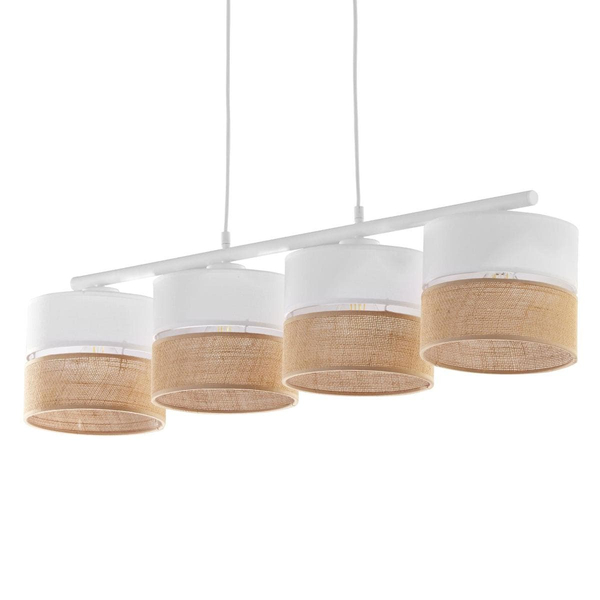 Lampa wisząca na listwie tuby Linobianco 6576 TK Lighting biała brązowa
