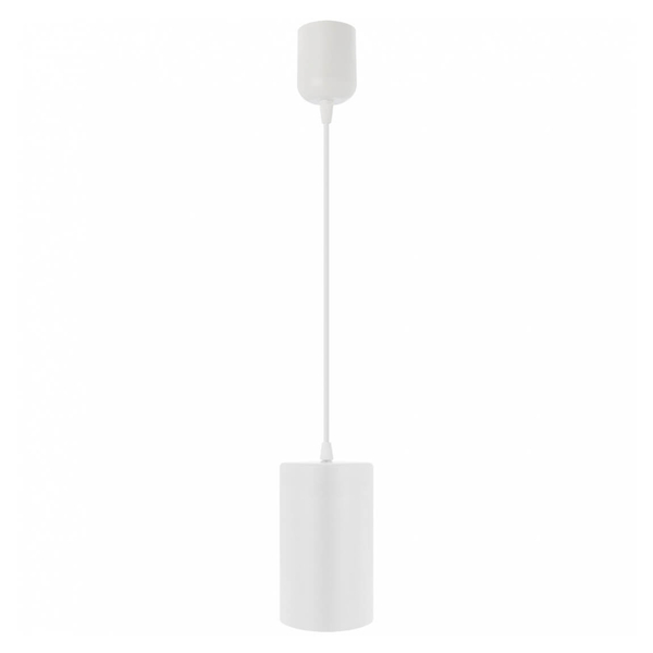 Wisząca LAMPA loftowa Tube 137623691040 TEAM industrialna OPRAWA okrągła ZWIS tuba metalowa biała