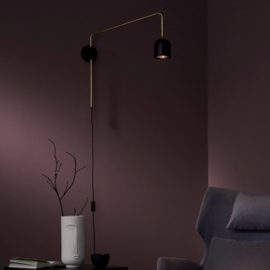 Regulowany kinkiet metalowy GASPAR 21054102 loftowa lampa czarna