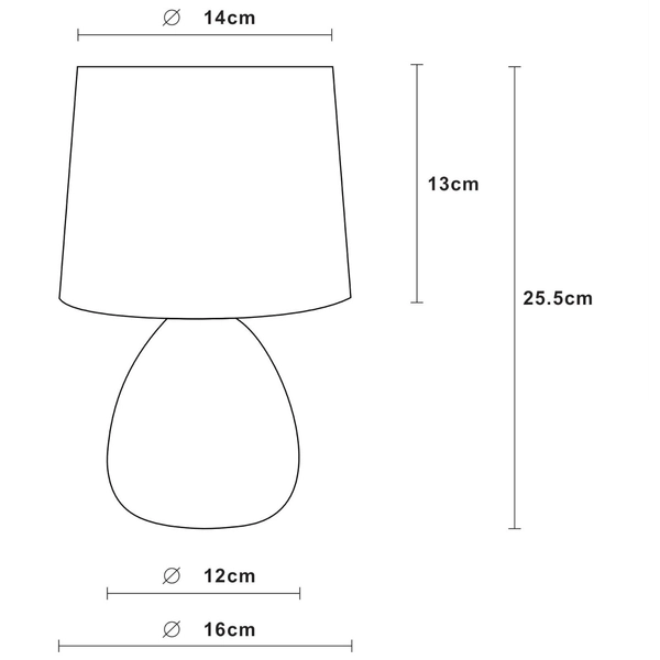 Abażurowa LAMPKA nocna MARMO 47508/81/30 Lucide stojąca LAMPA stołowa ceramiczna czarna
