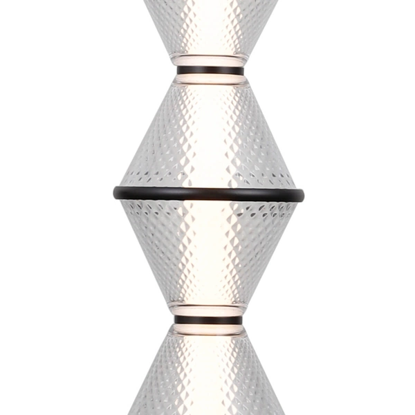 Wisząca lampa Fuente PND-34395-3V-BK LED 45W 3000K czarny przezroczysty