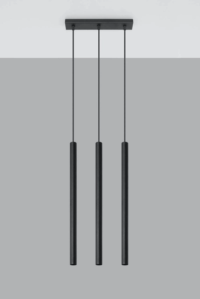LAMPA wisząca PASTELLO SL.0470 Sollux metalowa listwa tuby sople czarne