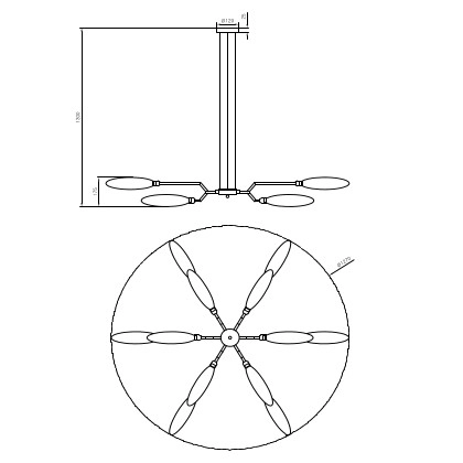 Modernistyczna LAMPA wisząca VENTURA MOD012CL-12G Maytoni metalowa OPRAWA zwis złoty