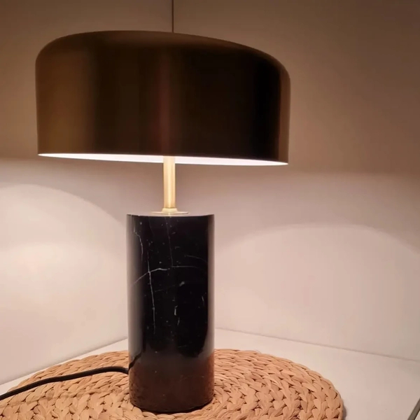 Marmurowa lampka stołowa MIRASOL 34540/03/30 Lucide czarny złoty