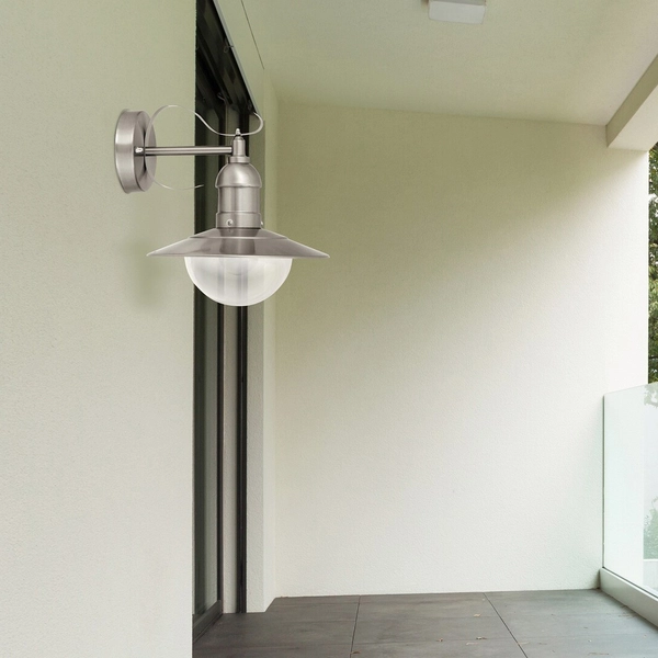 Rustykalna LAMPA elewacyjna OSLO 8270 Rabalux zewnętrzna OPRAWA ogrodowa kinkiet IP44 stal nierdzewna przezroczysty